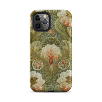 Silk Embroidery with Flowers and Leaves Phone Case Iphone 11 Pro / Matte Floral Patterned Phone Case Silk Embroidery