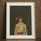 Silk - Neo-baroque Gay Mens Wear Art Print, 12x16’’ / 31x41cm / Natural Frame / 2’’ Matboard, Framed Portrait Person Blindfold