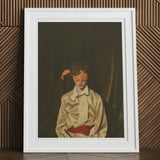 Silk - Neo-baroque Gay Mens Wear Art Print, 12x16’’ / 31x41cm / White Frame / 2’’ Matboard, Framed Print Person Blindfold Silk Shirt