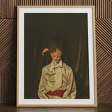 Neo-Baroque gay mens wear art print, framed portrait of a person.