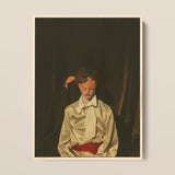 Silk - Neo-baroque Gay Mens Wear Art Print / Canvas Framed Portrait Person Cream Satin Shirt Red Sash Sexy, Draped, Prints