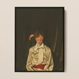 Silk - Neo-baroque Gay Mens Wear Art Print / Canvas Framed Portrait Person Cream Satin Shirt Red Sash Sexy, Draped, Prints