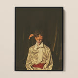 Silk - Neo-baroque Gay Mens Wear Framed Canvas, 12x16’’ / 31x41cm / Black Floating Frame, Framed Portrait Blindfolded Person