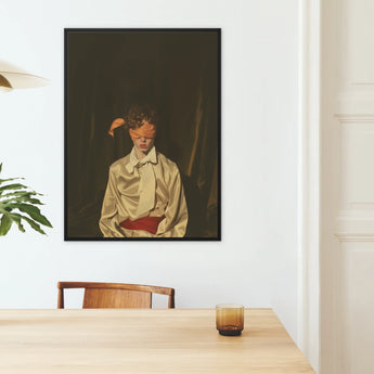 Silk - Neo-baroque Gay Mens Wear Framed Canvas, Framed Portrait Blindfolded Person