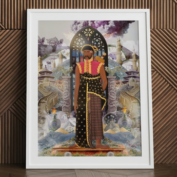 Silk Rodeo - Cultural Fusion Collage Art Print, Silk Rodeo Art, Cultural Fusion Collage, Phantasmagorical Journey