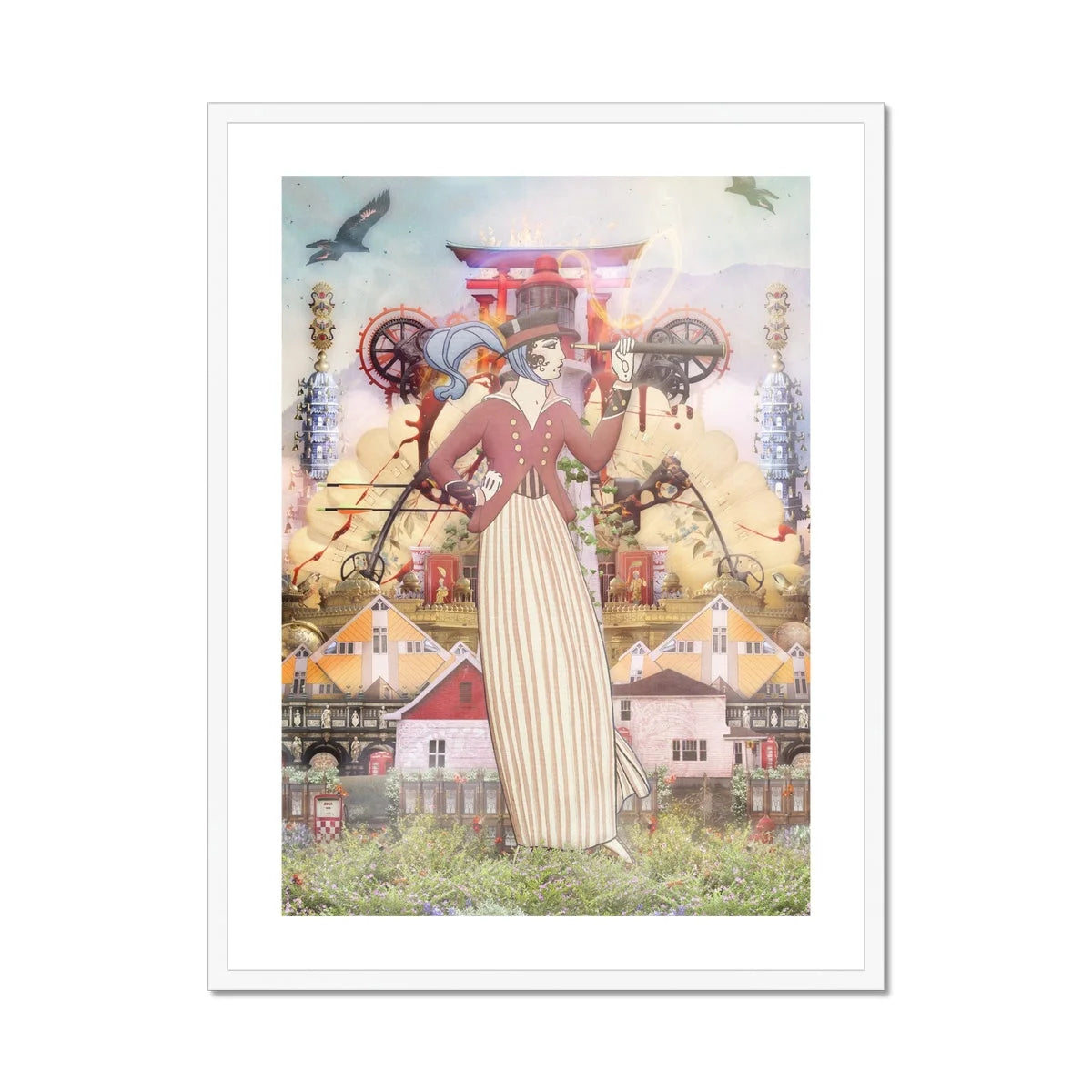 Silk Rodeo Drive - Surreal Occidental Collage Art Print