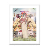 Silk Rodeo Drive - Surreal Occidental Collage Art Print, Steampunk-styled Figure Victorian Dress Mechanical Wings Gears