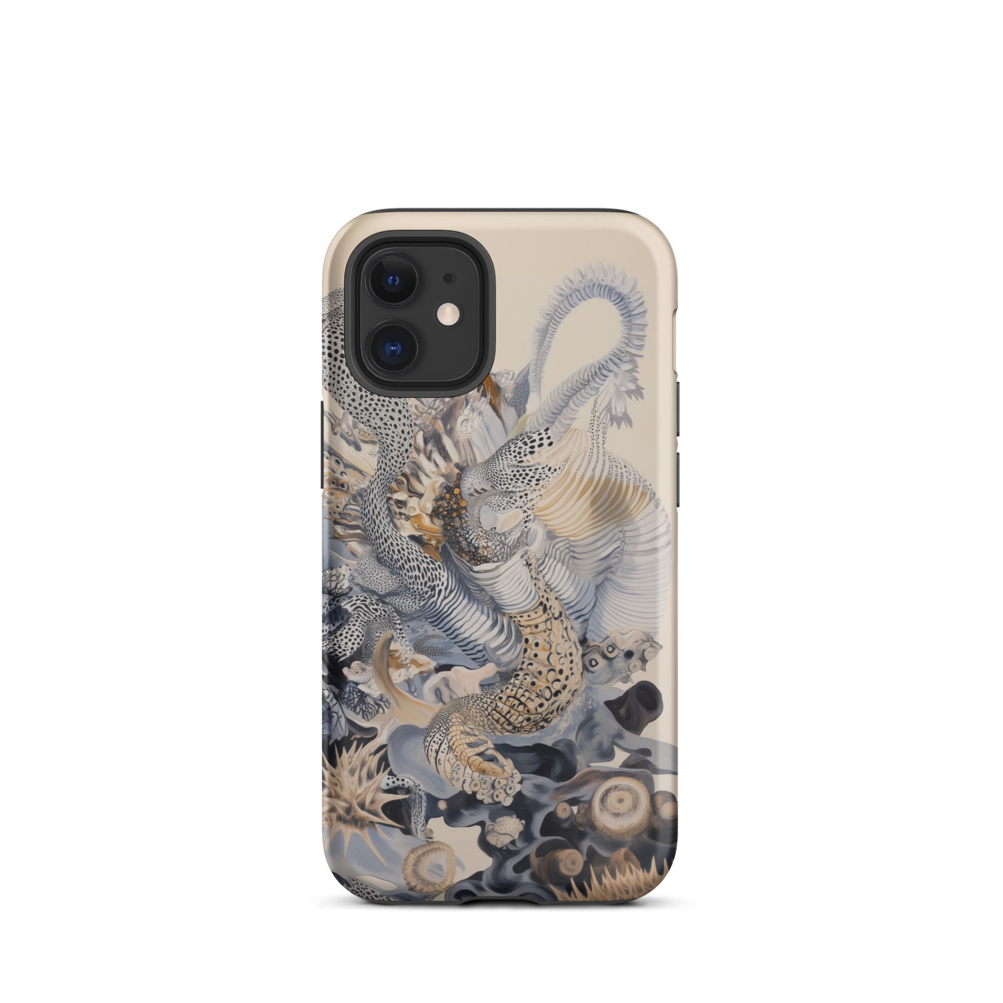 Sinuous Surreal Alien Sea Life Iphone Case, 12 Mini / Matte, Artistic Patterned Phone Case