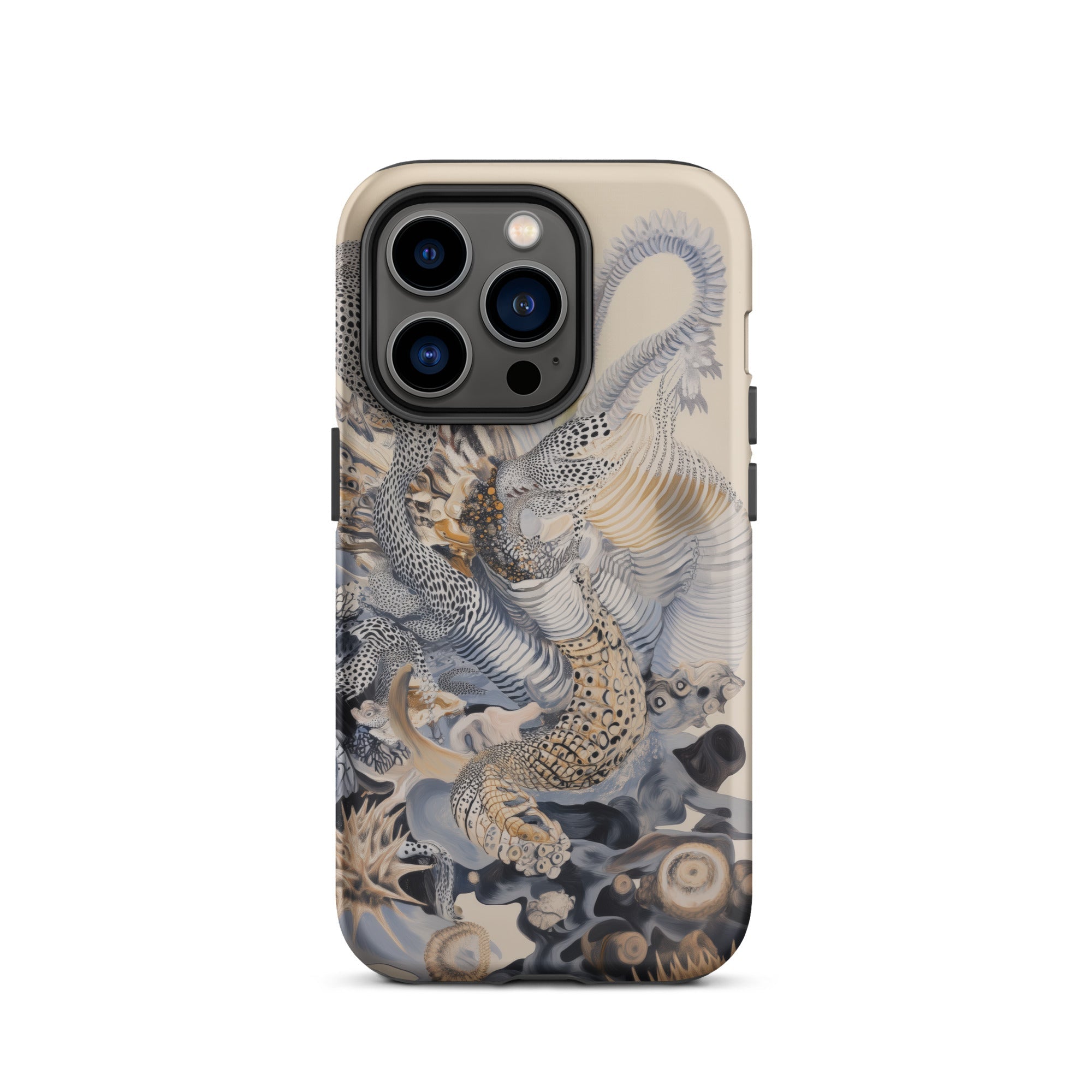Sinuous Surreal Alien Sea Life Iphone Case, 14 Pro / Matte, Artistic Patterned Phone Case