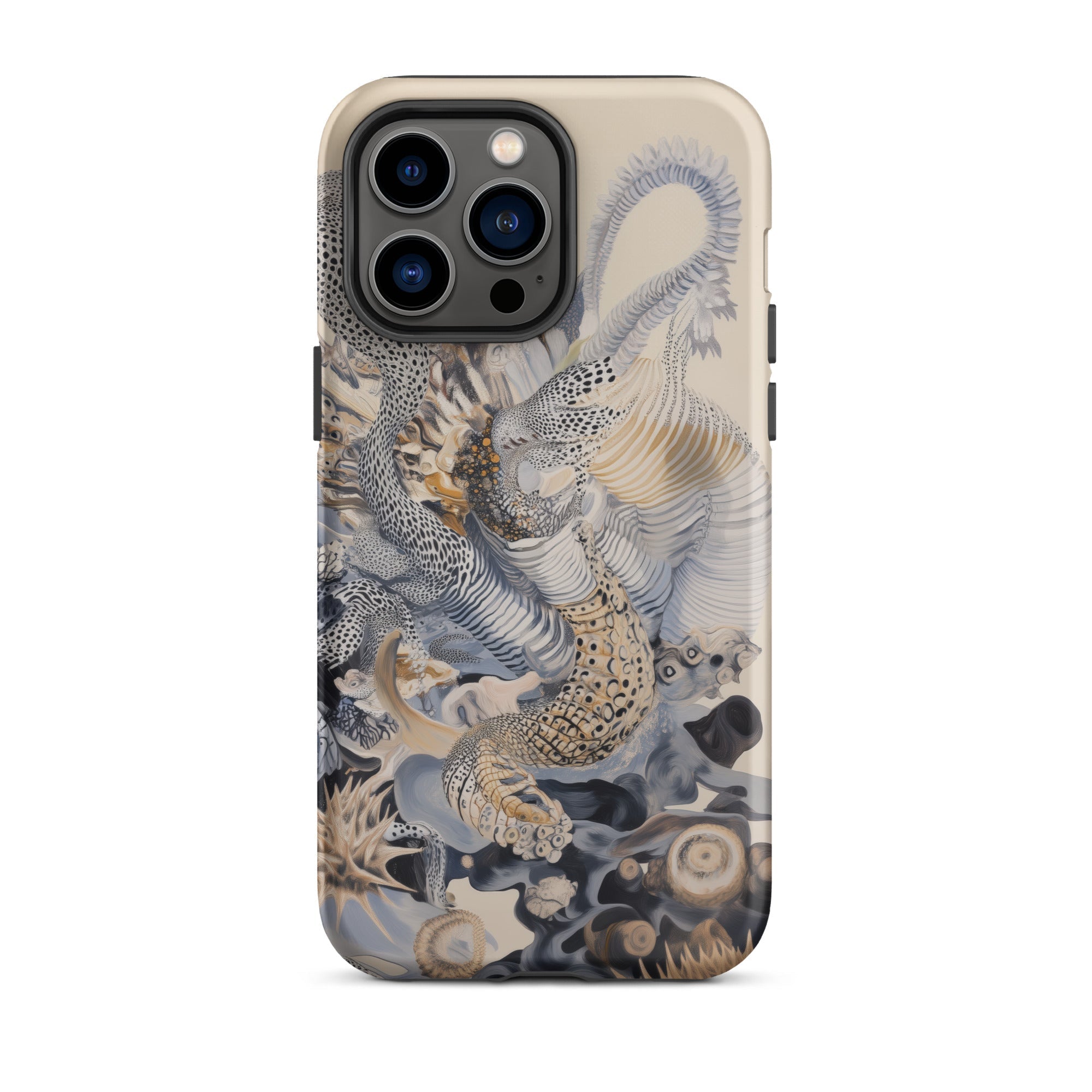 Sinuous Surreal Alien Sea Life Iphone Case, 14 Pro Max / Matte, Artistic Patterned Phone Case