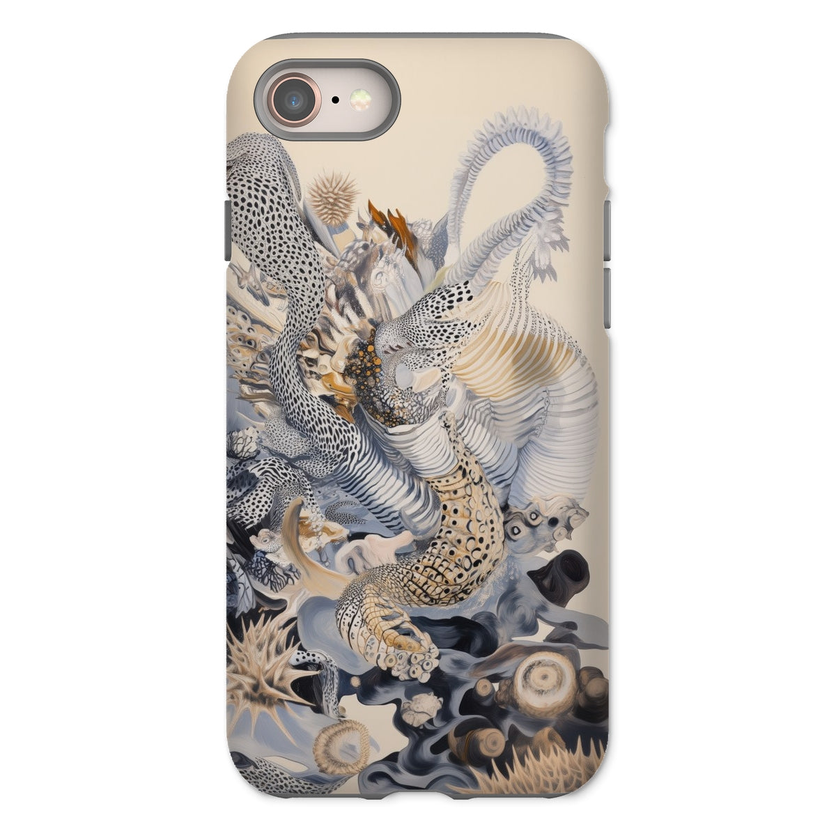 Sinuous Surreal Alien Sea Life Iphone Case, 8 / Matte, Abstract Patterned Phone Case