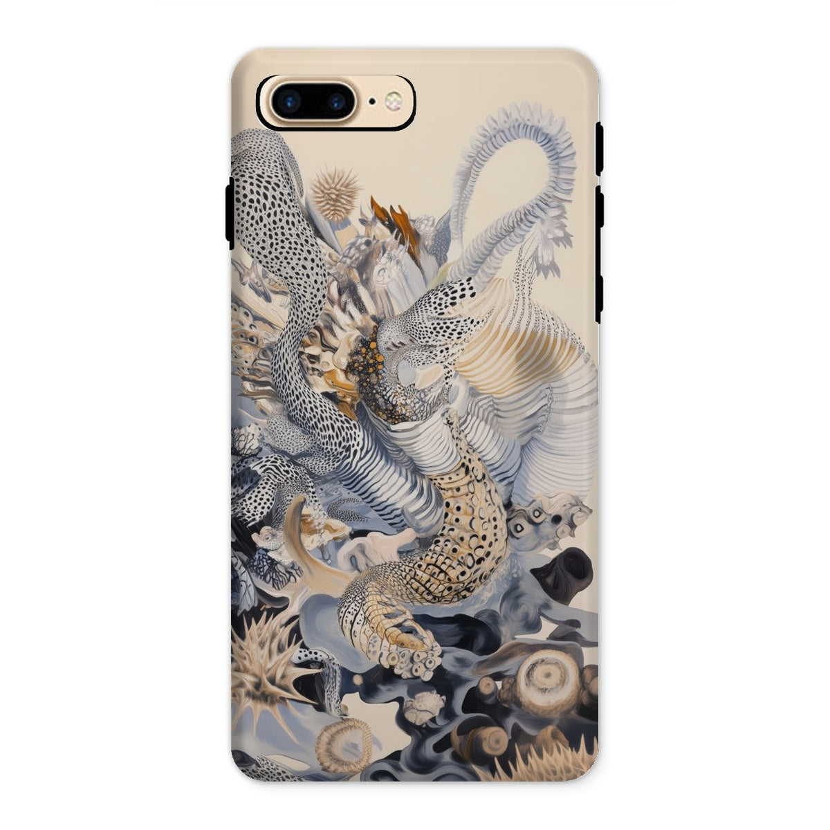 Sinuous Surreal Alien Sea Life Iphone Case, 8 Plus / Matte, Abstract Patterned Phone Case