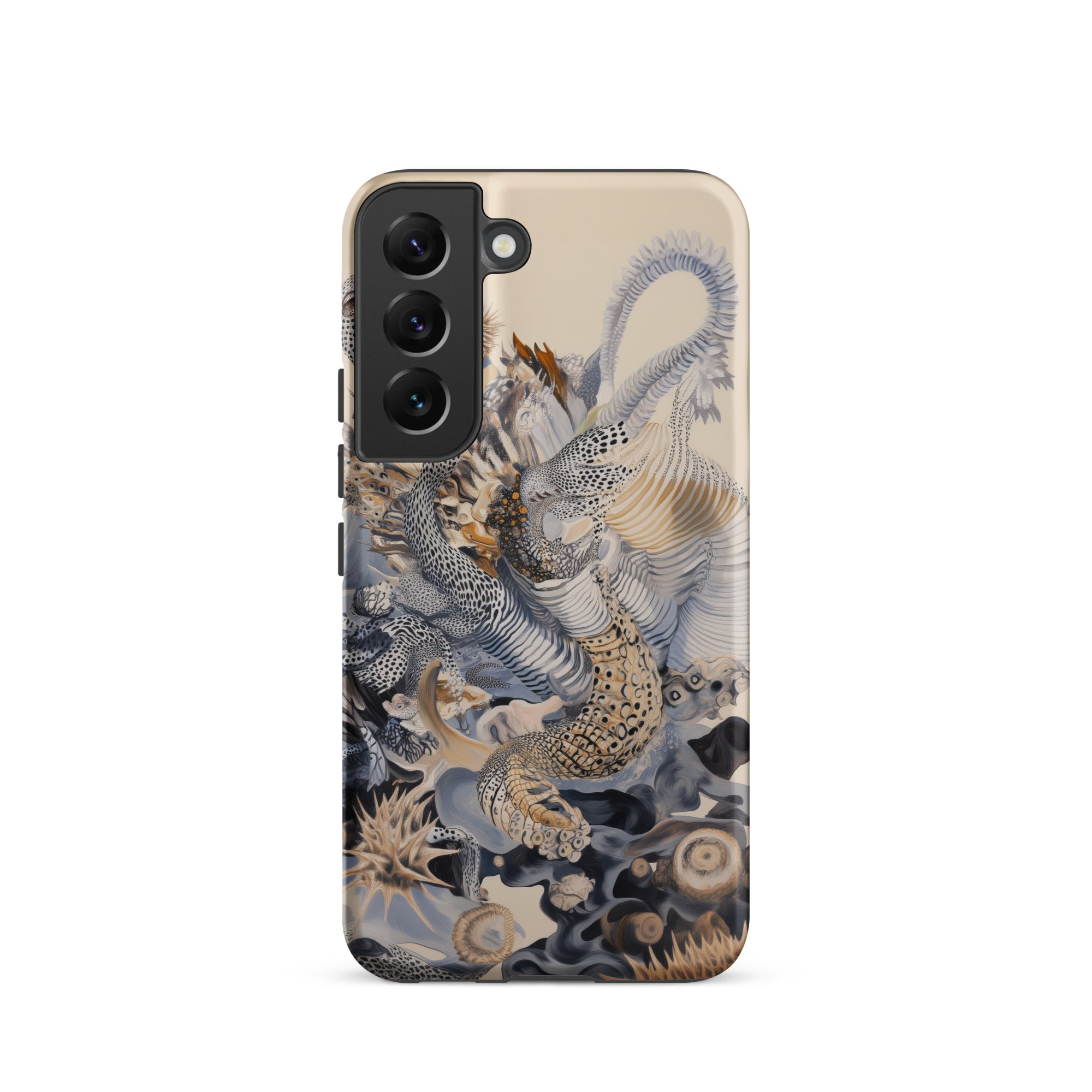 Sinuous Surreal Alien Sea Life Samsung Case, Galaxy S22 / Matte, Smartphone Case Intricate Abstract Pattern Shapes Textures Muted