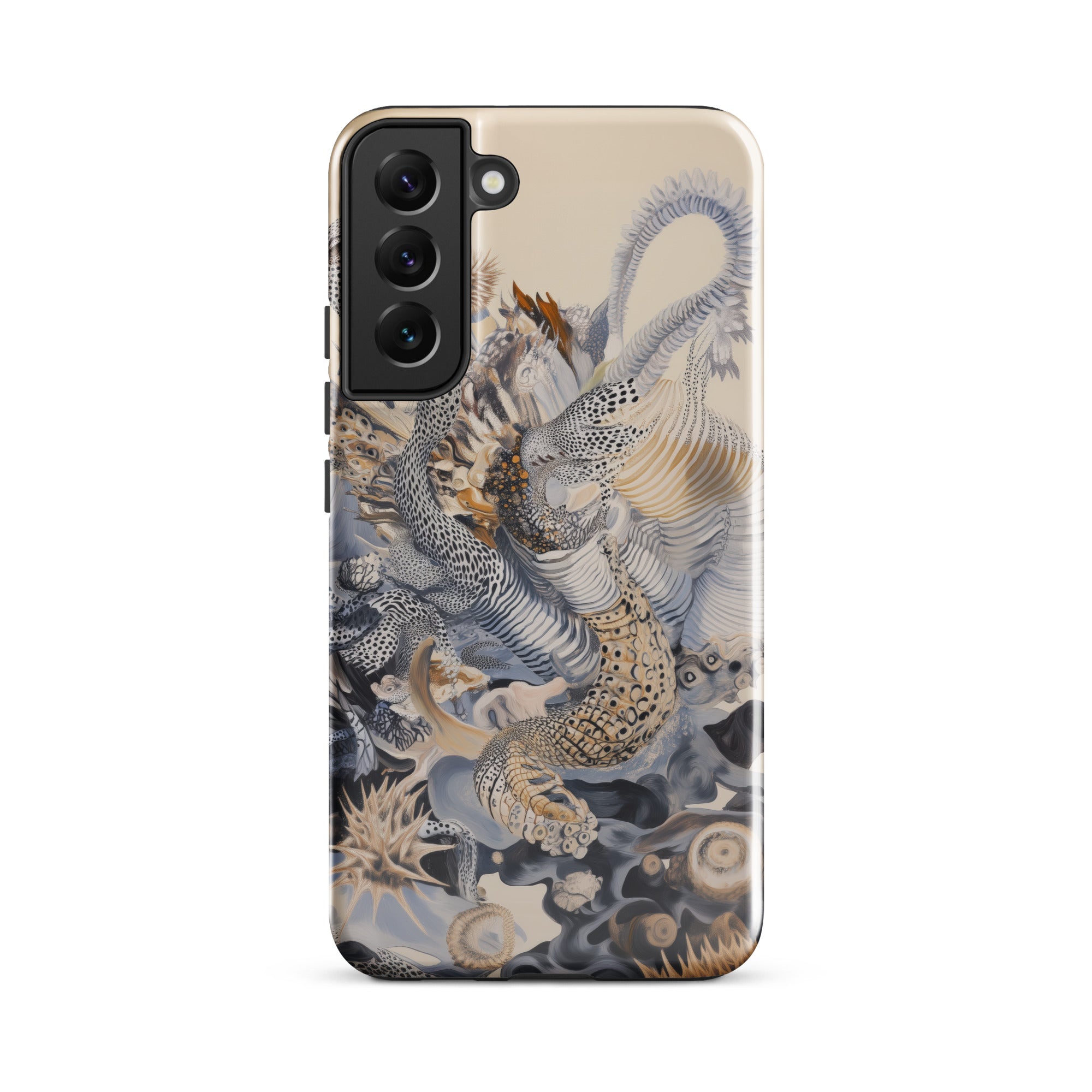 Sinuous Surreal Alien Sea Life Samsung Case, Galaxy S22 Plus / Gloss, Smartphone Case Intricate Abstract Pattern Organic Shapes Textures