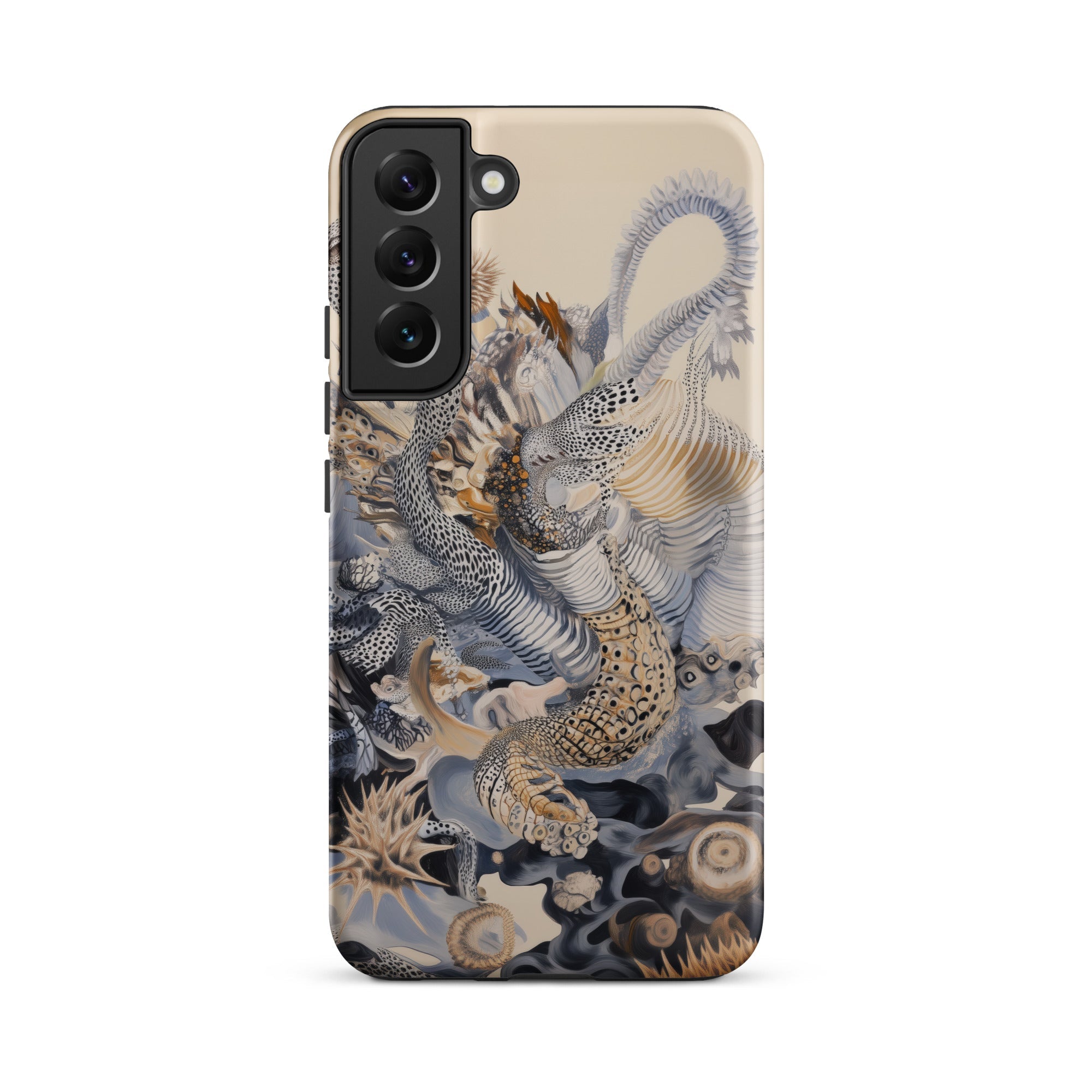 Sinuous Surreal Alien Sea Life Samsung Case, Galaxy S22 Plus / Matte, Smartphone Case Intricate Abstract Organic Patterned Design Neutral