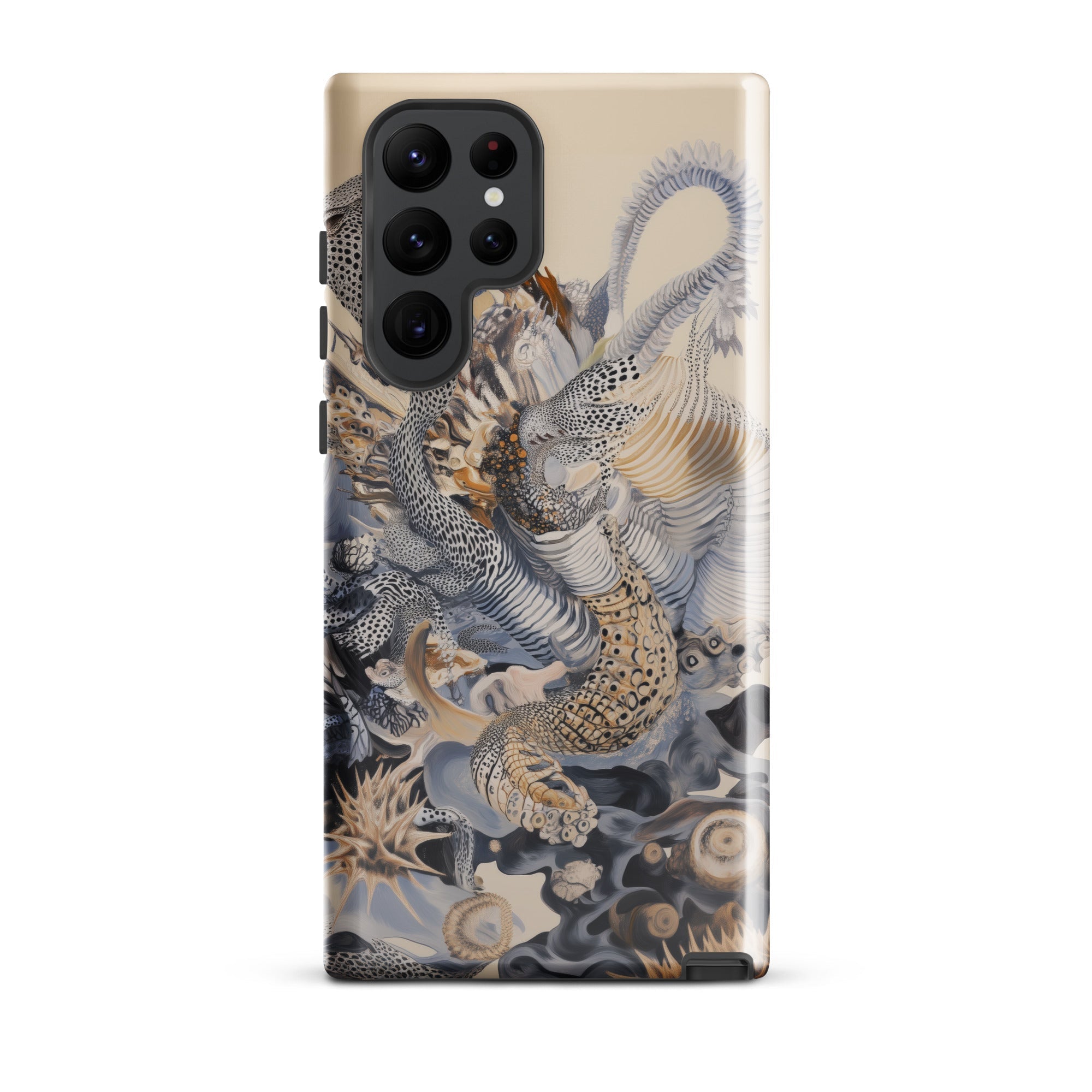 Sinuous Surreal Alien Sea Life Samsung Case, Galaxy S22 Ultra / Gloss, Smartphone Case Intricate Abstract Tentacle Like Design