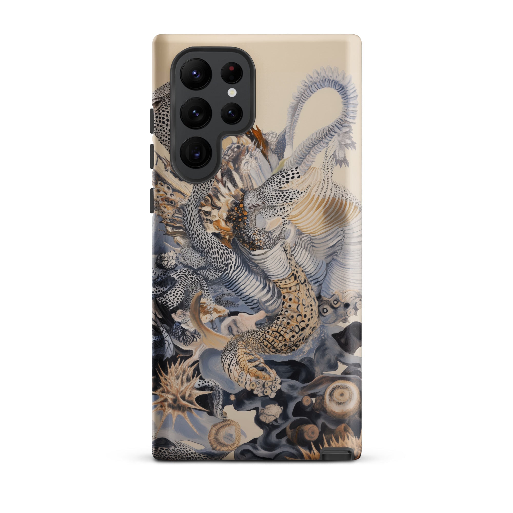 Sinuous Surreal Alien Sea Life Samsung Case, Galaxy S22 Ultra / Matte, Smartphone Case Intricate Detailed Design Organic Shapes Patterns