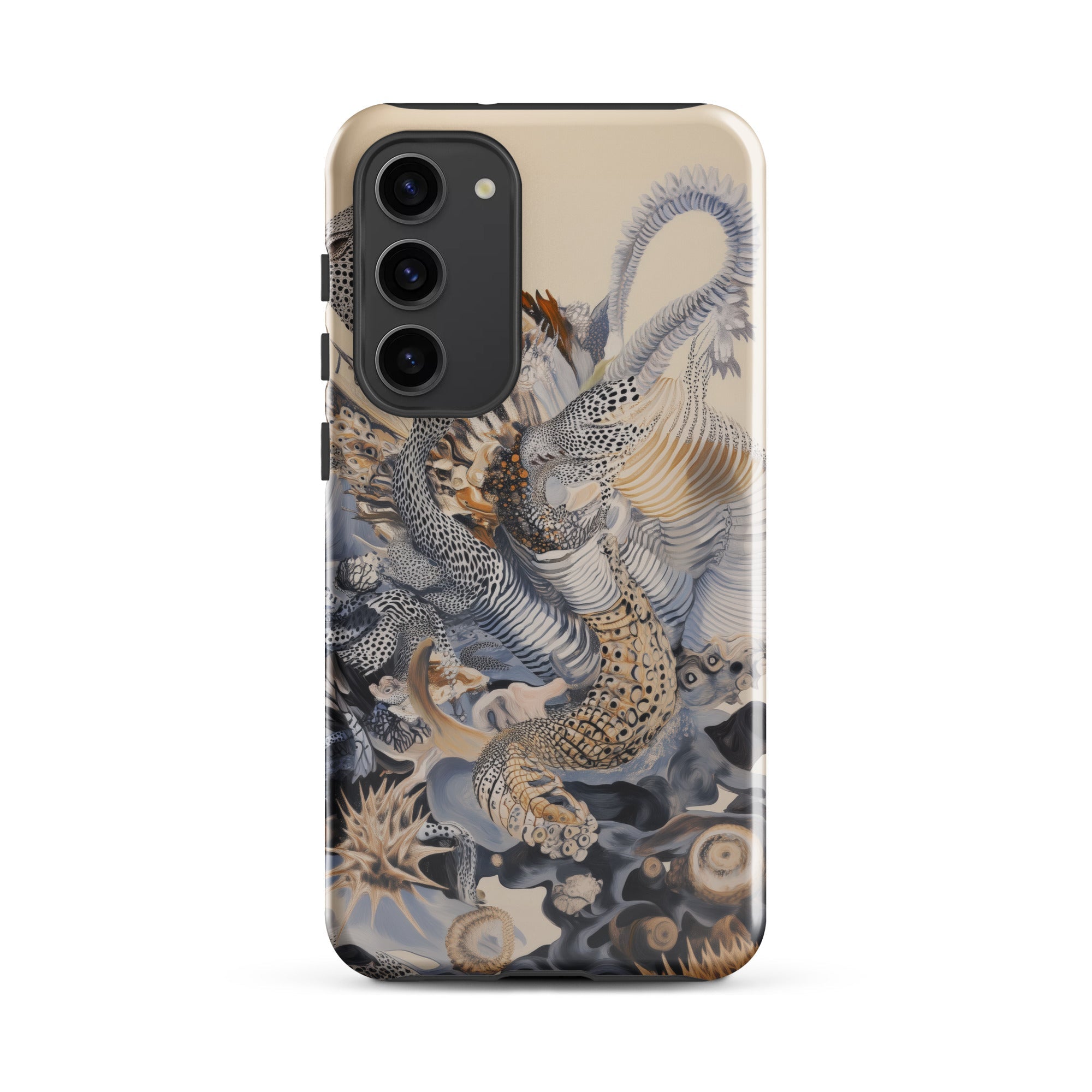 Sinuous Surreal Alien Sea Life Samsung Case, Galaxy S23 Plus / Gloss, Sleek Phone Case Detailed Abstract Pattern Organic Geometric