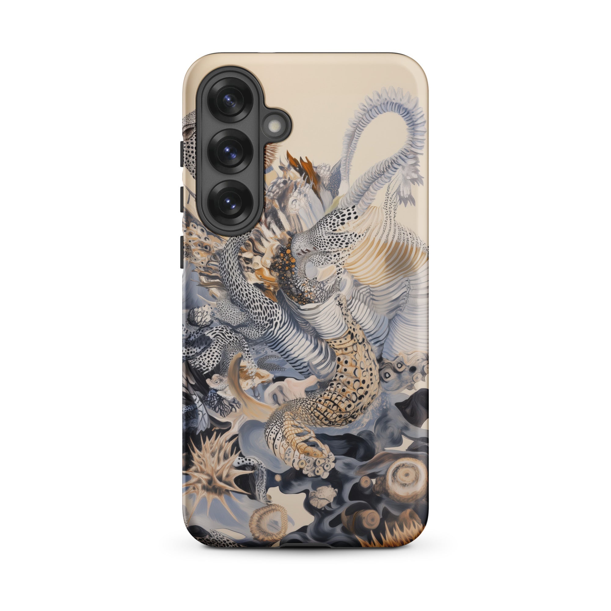 Sinuous Surreal Alien Sea Life Samsung Case, Galaxy S25 Plus / Matte, Smartphone Multi Textured Abstract Patterned Case
