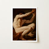 Sitting Male - Nicolai Abildgaard Art Print / Canvas, Builds, Deltoid Mapped, Cool Ivory, Shadows Pooling, Muscle Groups Prints