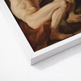 Sitting Male - Nicolai Abildgaard Art Print / Canvas Framed Reproduction Classical Painting Detailed Muscular Human Legs, Builds, Deltoid