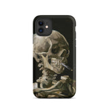 Skeleton with a Cigarette - Vincent Van Gogh Iphone Case, 11 / Matte, Phone Case Skeleton Art