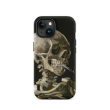 Skeleton with a Cigarette - Vincent Van Gogh Iphone Case, 15 / Matte, Phone Case Skeleton Art