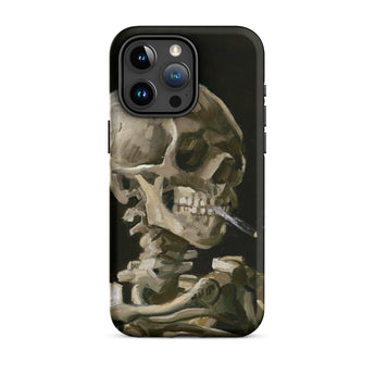 Skeleton with a Cigarette - Vincent Van Gogh Iphone Case, 15 Pro Max / Matte, Phone Case Skeleton Art