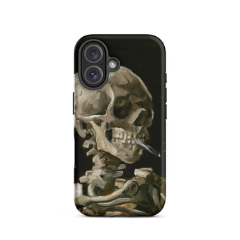 Skeleton with a Cigarette - Vincent Van Gogh Iphone Case, 16 / Matte, Phone Case Skeleton Art
