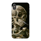 Skeleton with a Cigarette - Vincent Van Gogh Iphone Case, x / Matte, Skull Phone Case