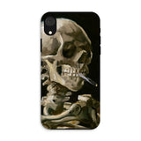 Skeleton with a Cigarette - Vincent Van Gogh Iphone Case, Xr / Matte, Phone Case Skull Art