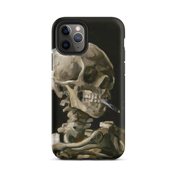 Skeleton with a Cigarette - Vincent Van Gogh Phone Case Iphone 11 Pro / Matte Iphone Case Skull Art Gogh’s Skeleton, Smirking Eulogy,