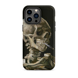 Skeleton with a Cigarette - Vincent Van Gogh Phone Case Iphone 14 Pro Max / Matte Phone Case Skull Art Gogh’s Skeleton, Smirking Eulogy,