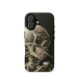 Skeleton with a Cigarette - Vincent Van Gogh Phone Case Iphone 17 / Matte Black Phone Case Skull Design Gogh’s Skeleton, Smirking Eulogy,