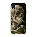 Skeleton with a Cigarette - Vincent Van Gogh Phone Case Iphone Xr / Matte Phone Case Skull Art Gogh’s Skeleton, Smirking Eulogy, Anatomical