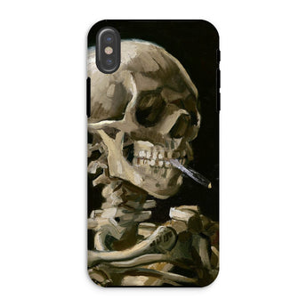 Skeleton with a Cigarette - Vincent Van Gogh Phone Case Iphone Xs / Matte Phone Case Skull Art Gogh’s Skeleton, Smirking Eulogy, Anatomical