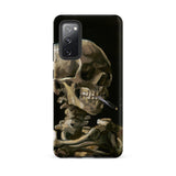 Skeleton with a Cigarette - Vincent Van Gogh Phone Case Samsung Galaxy S20 Fe / Matte Black Phone Case Painted Depiction Skeleton Rendered