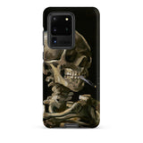 Skeleton with a Cigarette - Vincent Van Gogh Phone Case Samsung Galaxy S20 Ultra / Matte Black Phone Case Detailed Painted Depiction