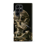 Skeleton with a Cigarette - Vincent Van Gogh Phone Case Samsung Galaxy S22 Ultra / Matte Black Phone Case Detailed Painted Depiction
