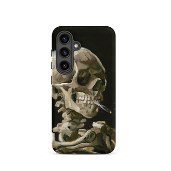 Skeleton with a Cigarette - Vincent Van Gogh Phone Case Samsung Galaxy S24 / Matte Black Phone Case Detailed Painting Skeleton Rendered