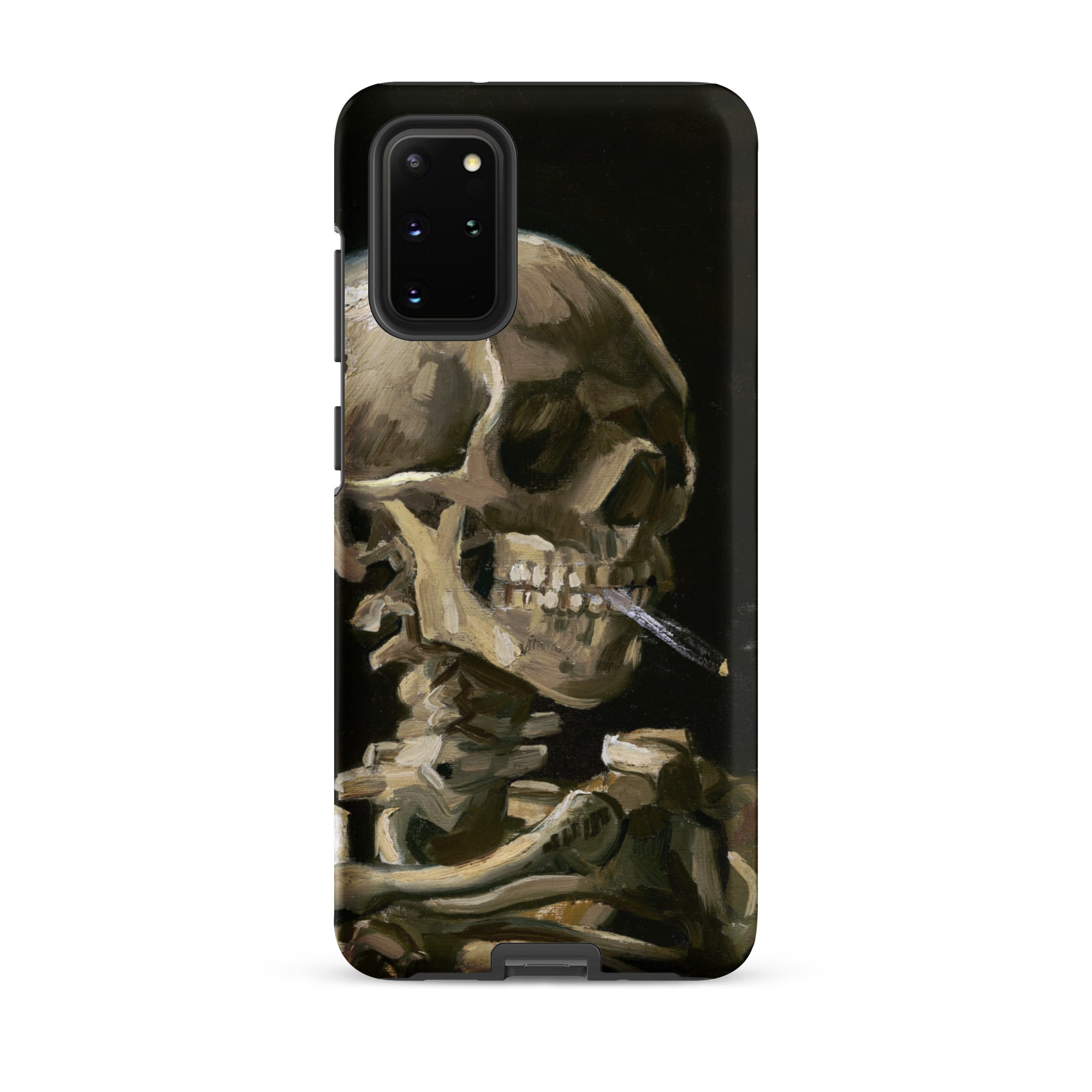 Skeleton with a Cigarette Vincent Van Gogh Samsung Case, Galaxy S20 Plus / Matte, Black Smartphone Case Skeletal Figure Cigarette