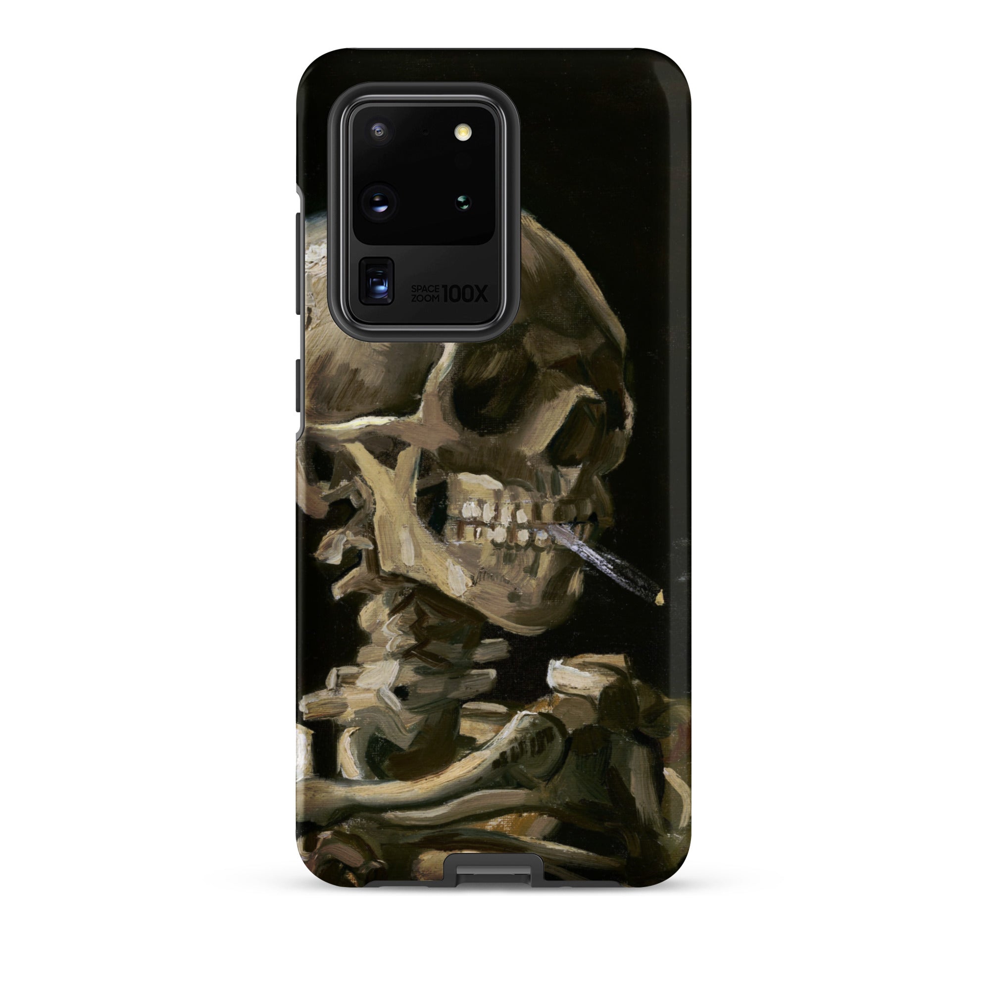 Skeleton with a Cigarette Vincent Van Gogh Samsung Case, Galaxy S20 Ultra / Matte, Black Phone Case Painted Skeleton Cigarette