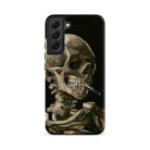 Skeleton with a Cigarette Vincent Van Gogh Samsung Case, Galaxy S22 Plus / Matte, Black Smartphone Case Printed Skeleton Cigarette