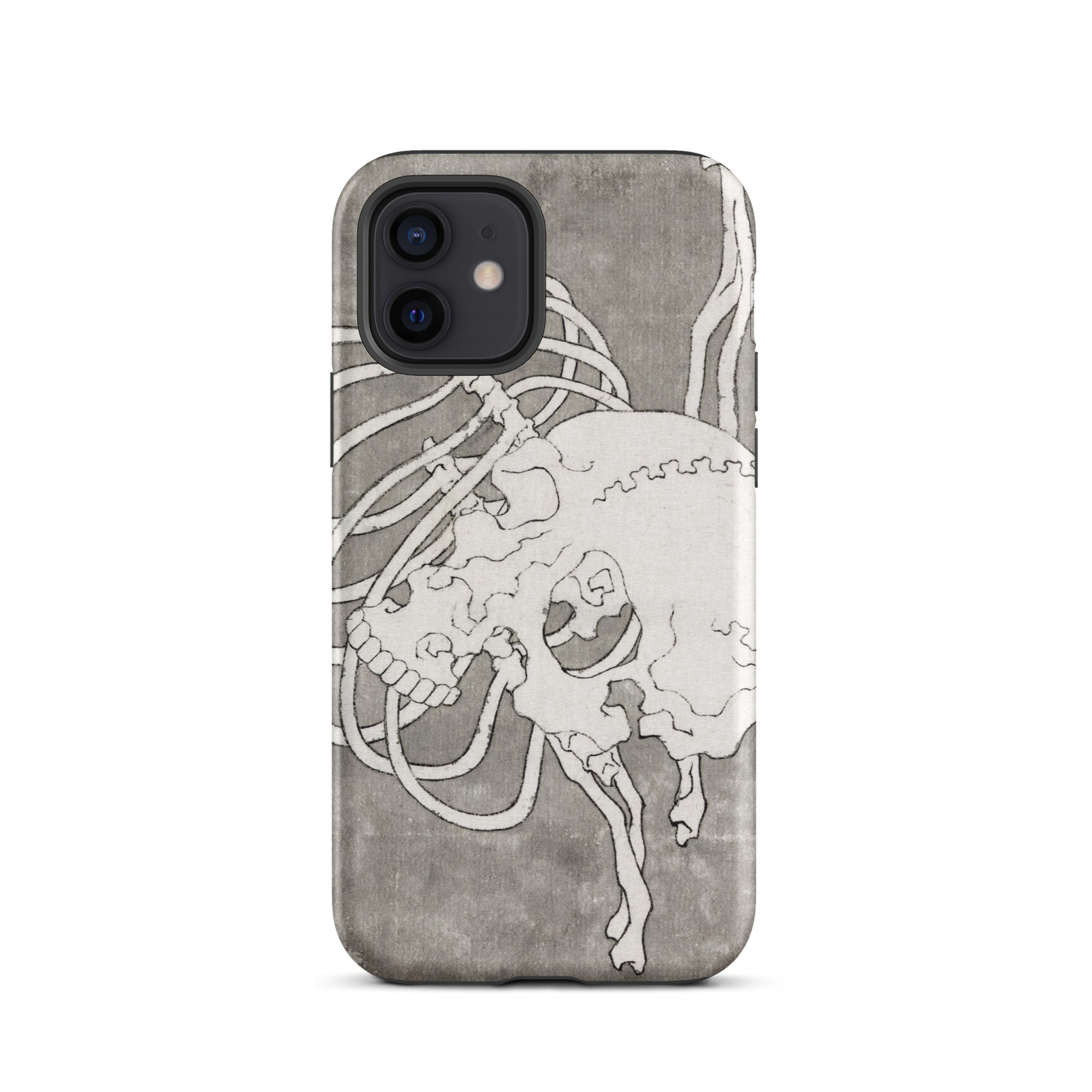 Skull and a Rib Cage - Katsushika Hokusai Iphone Case, 12 / Matte, Skull-themed Phone Case