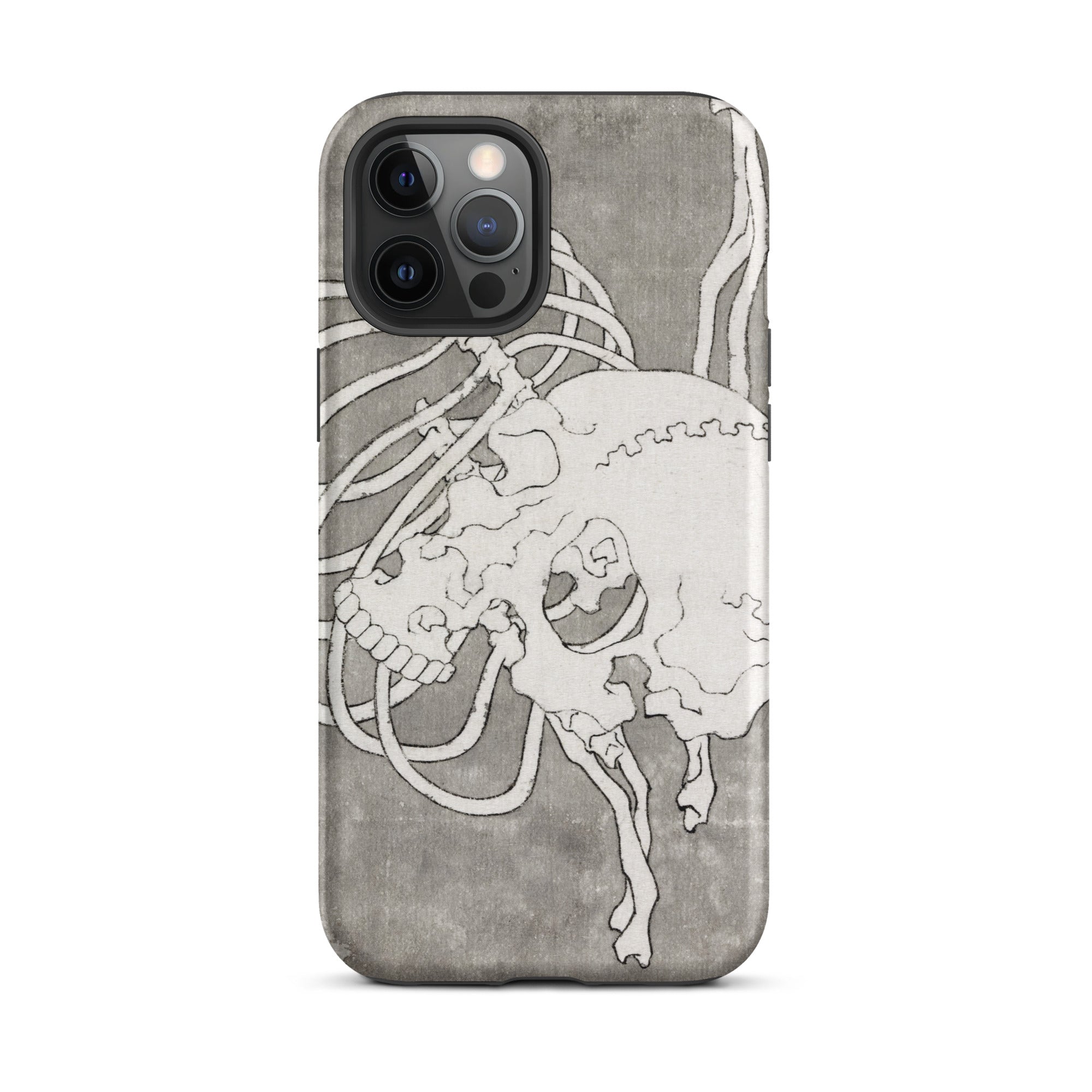 Skull and a Rib Cage - Katsushika Hokusai Iphone Case, 12 Pro Max / Matte, Skull-themed Phone Case