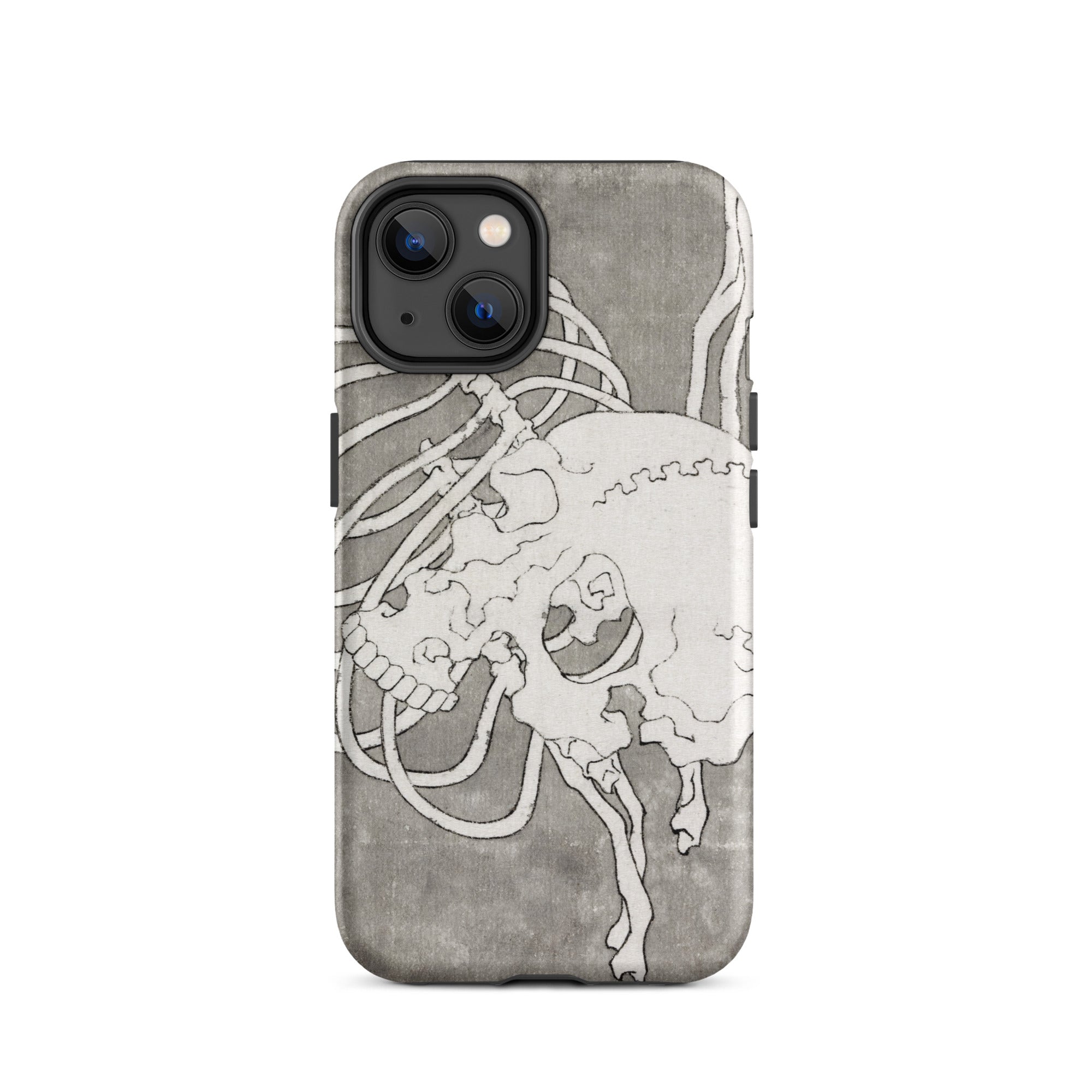 Skull and a Rib Cage - Katsushika Hokusai Iphone Case, 14 / Matte, Iphone Case Skull Design
