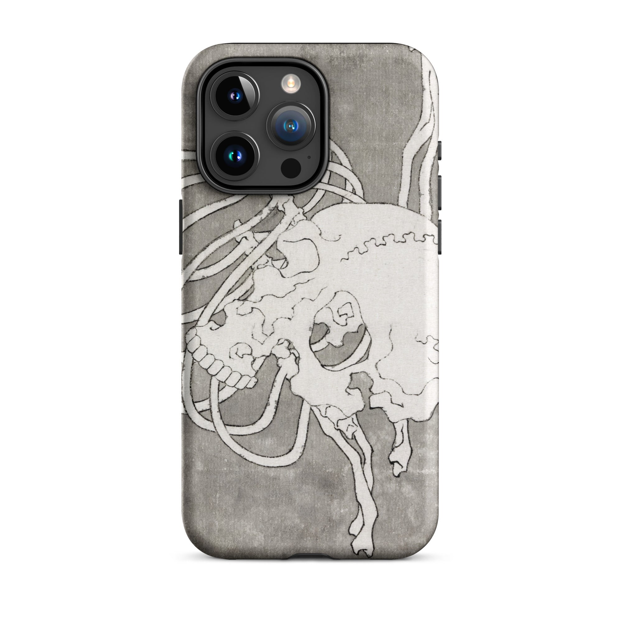 Skull and a Rib Cage - Katsushika Hokusai Iphone Case, 15 Pro Max / Matte, Skull-themed Phone Case