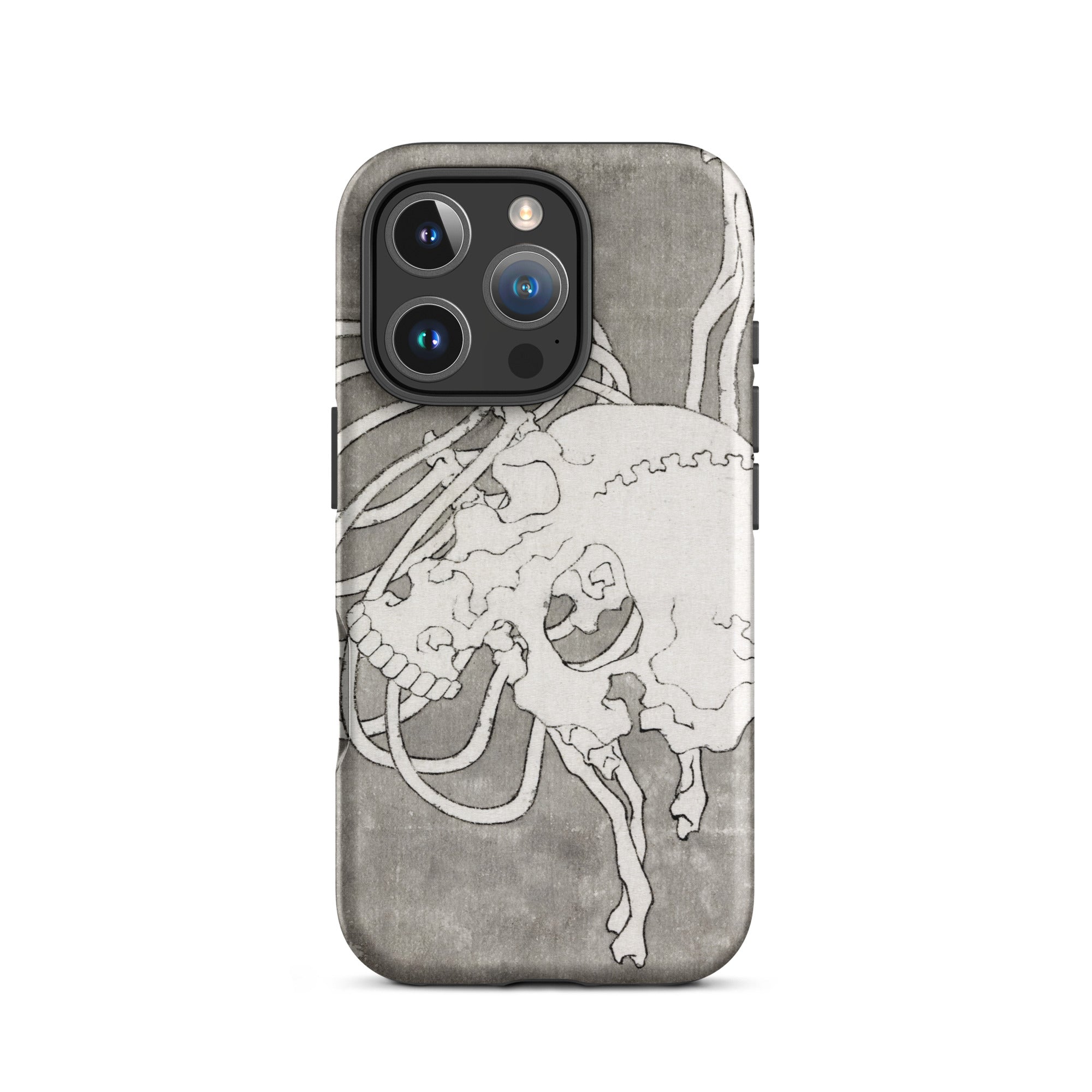 Skull and a Rib Cage - Katsushika Hokusai Iphone Case, 16 Pro / Matte, Skull-themed Phone Case