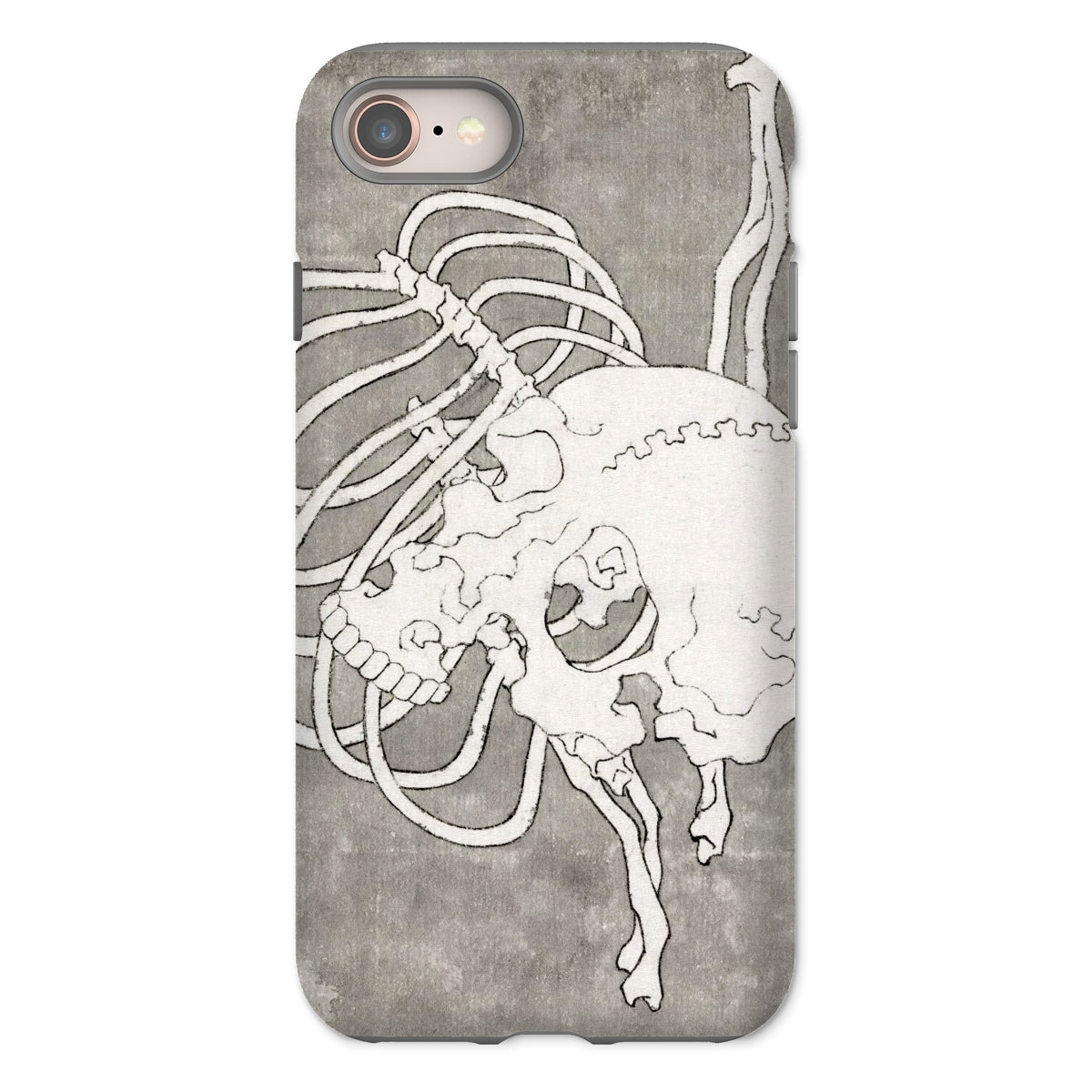 Skull and a Rib Cage - Katsushika Hokusai Iphone Case, 8 / Matte, Skeleton-themed Phone Case