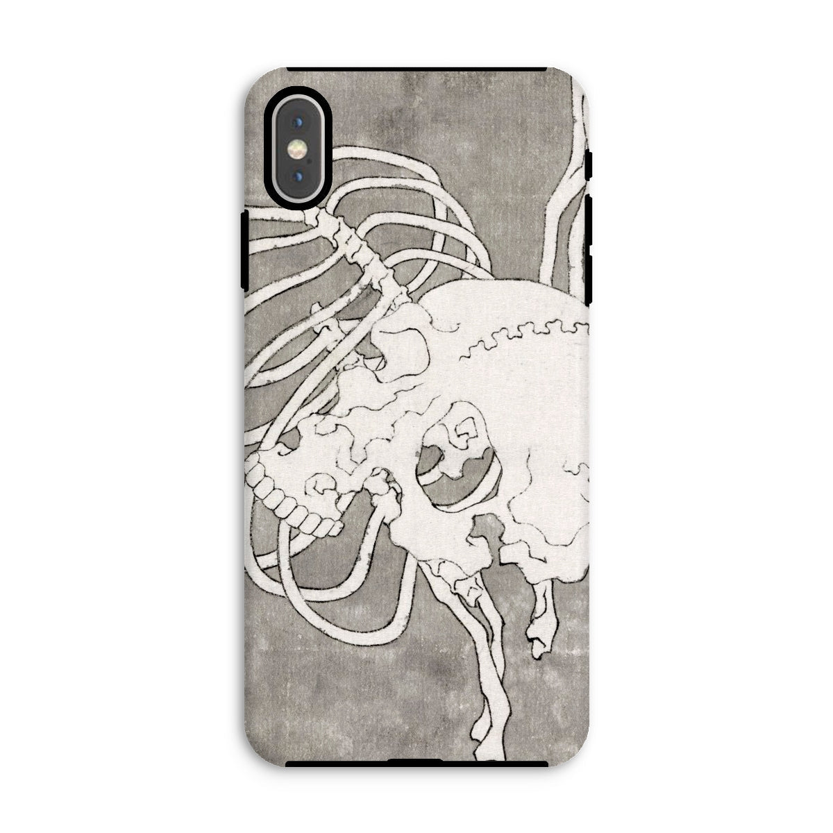 Skull and a Rib Cage - Katsushika Hokusai Iphone Case, Xs Max / Matte, Skeleton-themed Phone Case